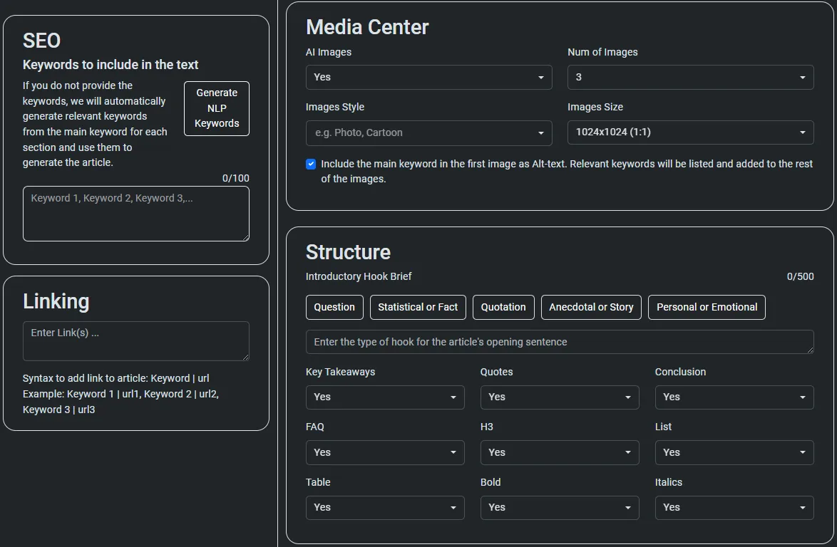 1 Click Blog Post Other Setting