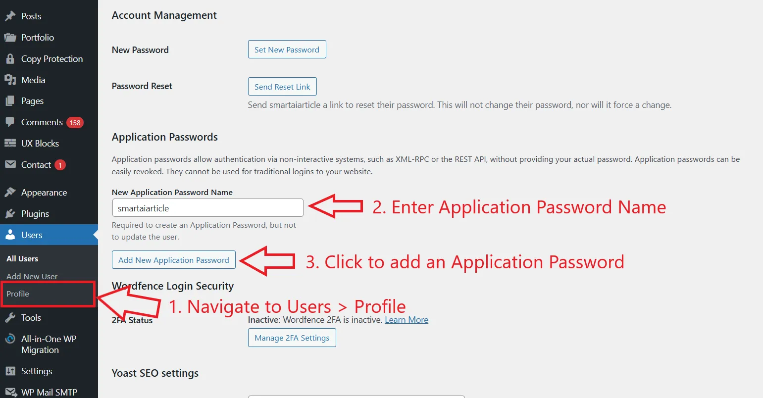 How To Generate An Application Password On A WordPress Site