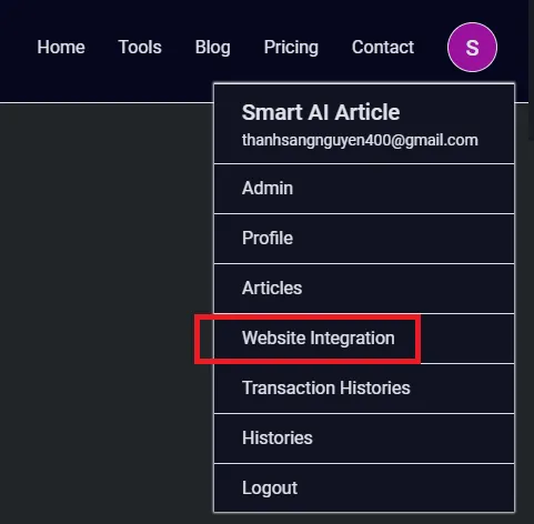 Navigate To Website Integration